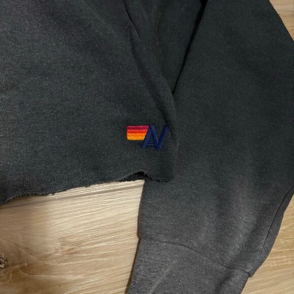 Aviator Nation AN 3D Cropped Crew Sweatshirt Relaxed M - Picture 3 of 8